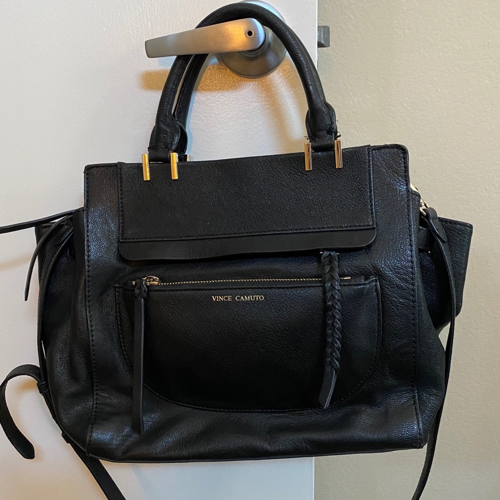 Vince Camuto Black tote with handle AND strap!!